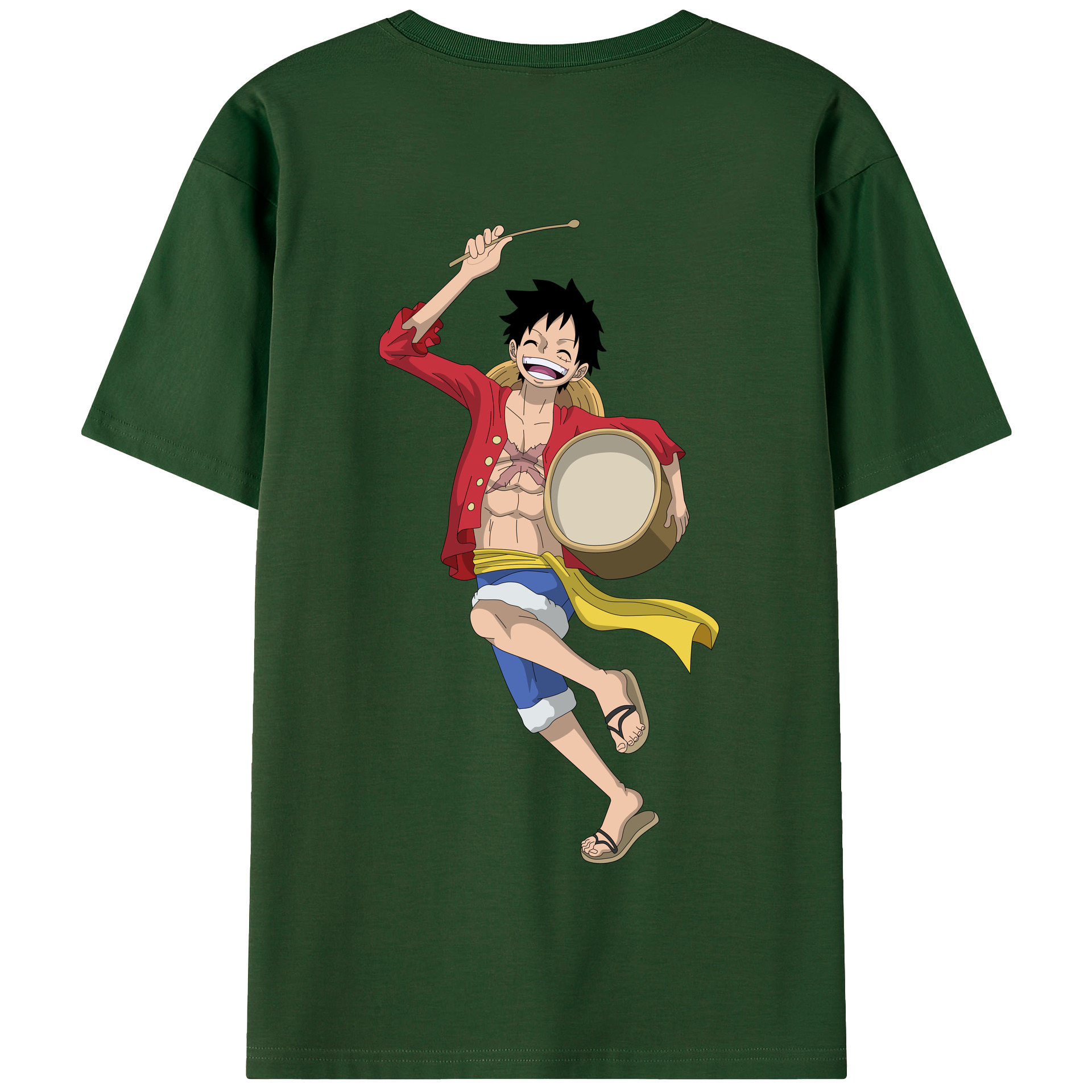 ワンピース モンキー・D・ルフィ ONE PIECE Monkey D. Luffy 綿100％半袖Tシャツ（背面プリント）
